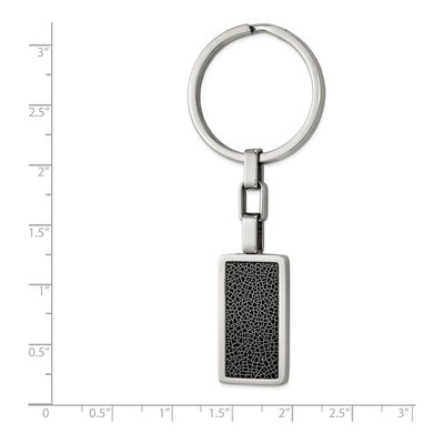 Stainless Steel Key Ring w/ Black Varnish – view 2