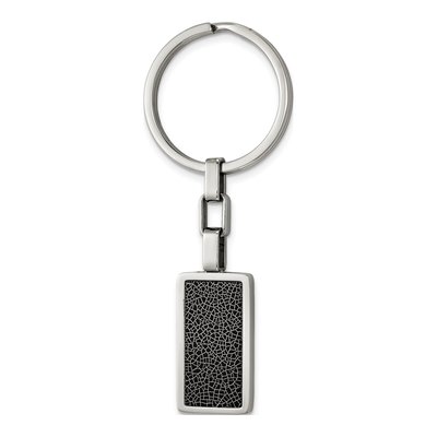 Stainless Steel Key Ring w/ Black Varnish