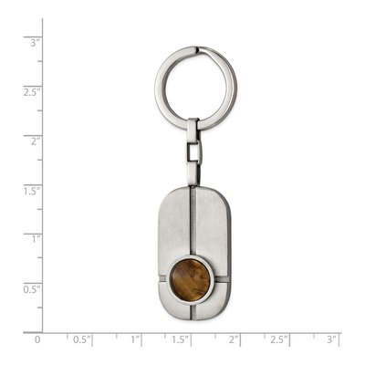 Stainless Steel Tiger's Eye Key Ring – view 3