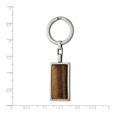 Stainless Steel Tiger's Eye Key Ring – view 3
