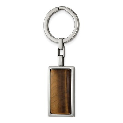 Stainless Steel Tiger's Eye Key Ring