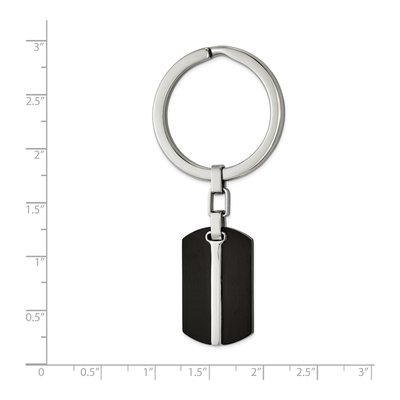 Men's Stainless Steel Black IP Key Ring – view 2