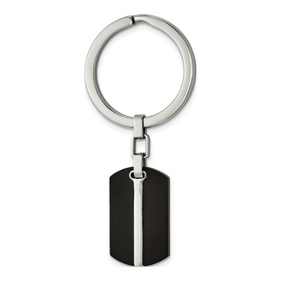 Men's Stainless Steel Black IP Key Ring