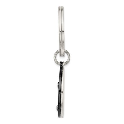 Steel Black IP Star Key Ring w/ Crystals – view 3