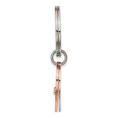 Rose IP Stainless Steel LOVE Hearts Key Ring Set – view 3