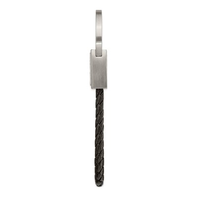Stainless Steel Leather Key Ring for Men – view 3