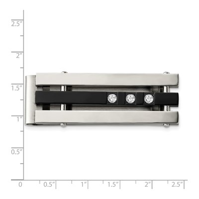 Men's Chisel Steel Black IP CZ Money Clip – view 5