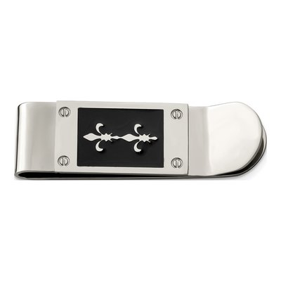 Men's Stainless Steel Fleur de Lis Money Clip