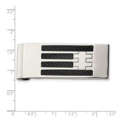 Stainless Steel Black Carbon Fiber Money Clip – view 5