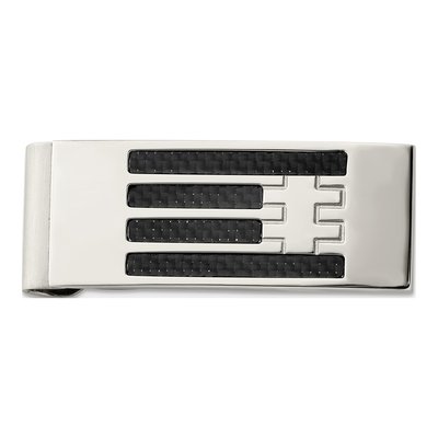 Stainless Steel Black Carbon Fiber Money Clip