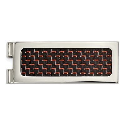 Steel Money Clip with Carbon Fiber Inlay