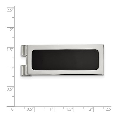 Stainless Steel Black Agate Money Clip – view 4