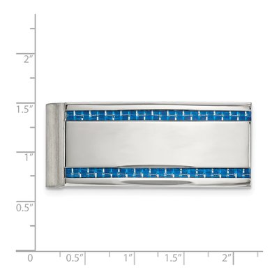 Steel Blue Carbon Fiber Money Clip – view 4