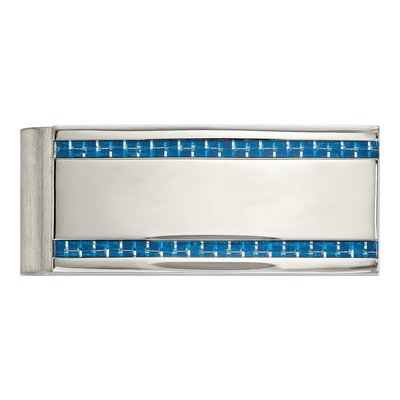 Steel Blue Carbon Fiber Money Clip