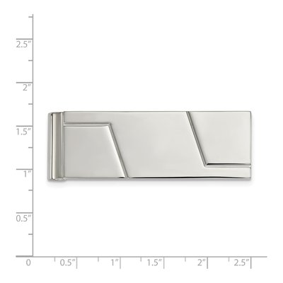 Stainless Steel Grooved Money Clip – view 4