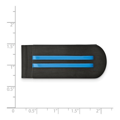Men's Chisel Stainless Steel Black & Blue Money Clip – view 4