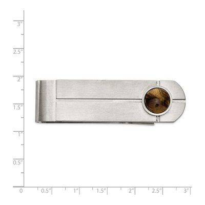 Men's Stainless Steel Tiger's Eye Money Clip – view 4