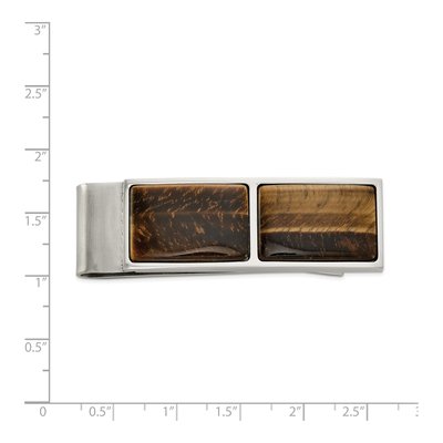 Men's Stainless Steel Tiger's Eye Money Clip – view 4