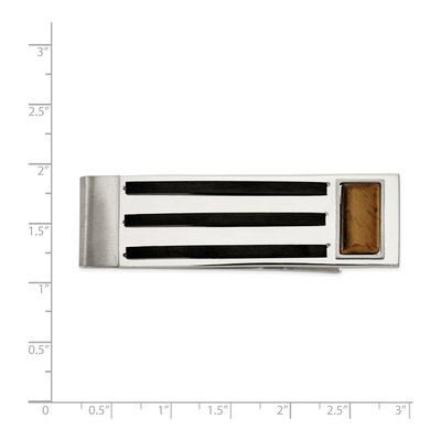 Stainless Steel Tiger's Eye Money Clip – view 4