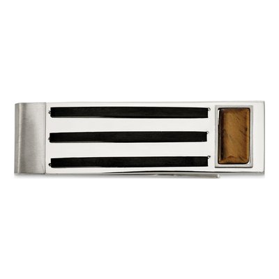 Stainless Steel Tiger's Eye Money Clip