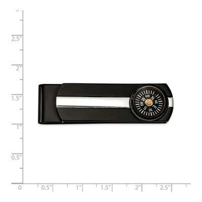 Steel Compass Money Clip, Black IP – view 4