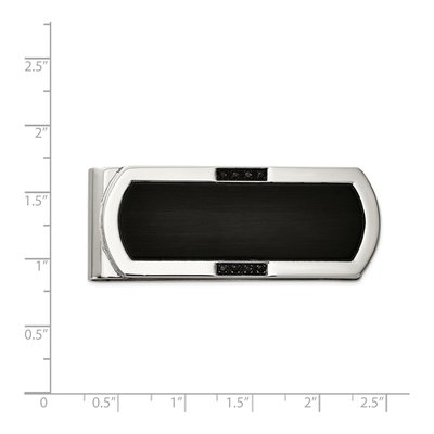 Men's Stainless Steel Black CZ Money Clip – view 4
