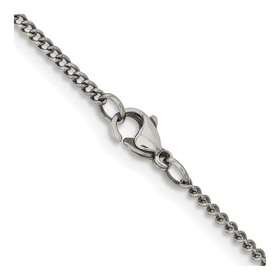 Stainless Steel 2mm Antiqued Round Curb Chain – view 4
