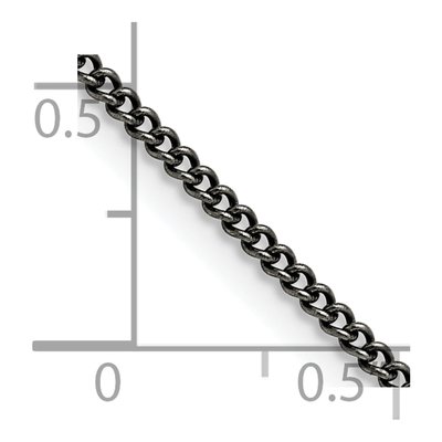 Stainless Steel 2mm Antiqued Round Curb Chain – view 6