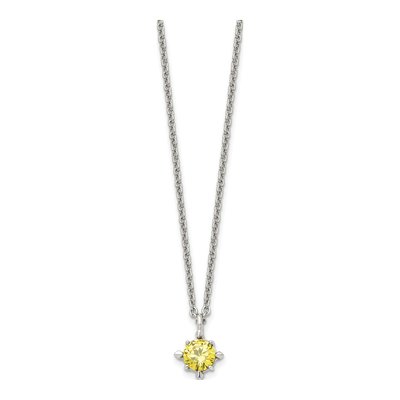 Stainless Steel CZ Pendant Necklace – view 5