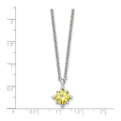 Stainless Steel CZ Pendant Necklace – view 7