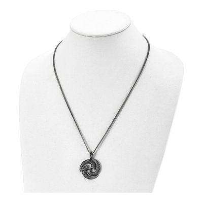 Stainless Steel Spiral Curb Pendant Necklace – view 6