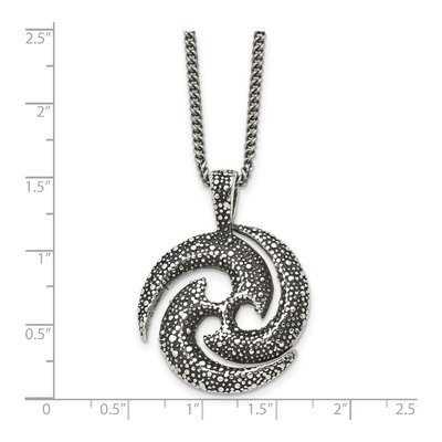 Stainless Steel Spiral Curb Pendant Necklace – view 7