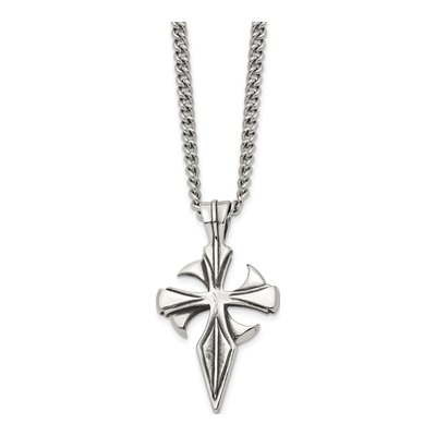 Stainless Steel Dagger Cross Pendant Necklace – view 5