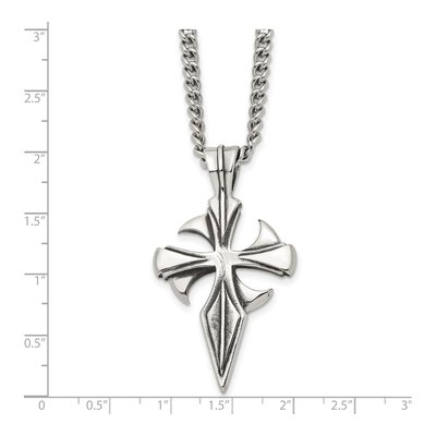 Stainless Steel Dagger Cross Pendant Necklace – view 7