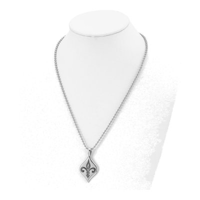 Stainless Steel Fleur de Lis Pendant Necklace – view 6