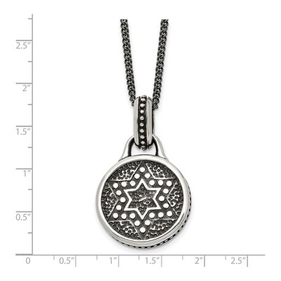Stainless Steel Star of David Pendant Necklace – view 7