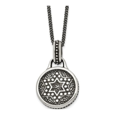 Stainless Steel Star of David Pendant Necklace