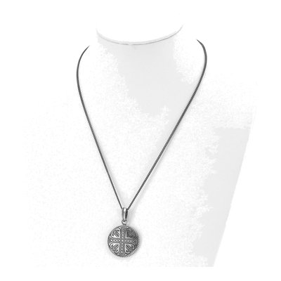 Stainless Steel Antiqued Cross Pendant Necklace – view 6