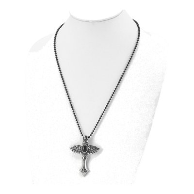 Stainless Steel Cross Wings Pendant Necklace – view 6