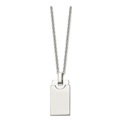 Stainless Steel Square Pendant Necklace – view 5