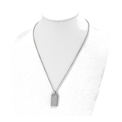 Stainless Steel Square Pendant Necklace – view 6