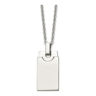 Stainless Steel Square Pendant Necklace
