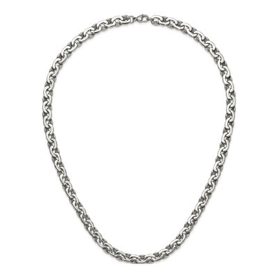Men's Stainless Steel 8mm Oval Cable Chain – view 7