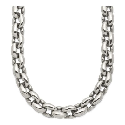 Men's Stainless Steel 8mm Oval Cable Chain