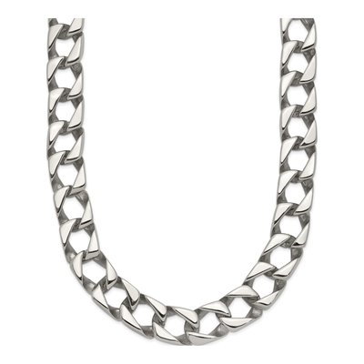 Men's Stainless Steel 9mm Square Curb Chain