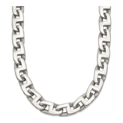 Men's Stainless Steel 10mm Fancy Square Link Chain
