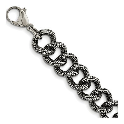 Men's Stainless Steel 15mm Antiqued Link Chain – view 5