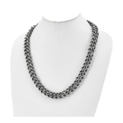 Men's Stainless Steel 15mm Antiqued Link Chain – view 6