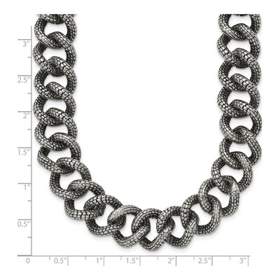 Men's Stainless Steel 15mm Antiqued Link Chain – view 8
