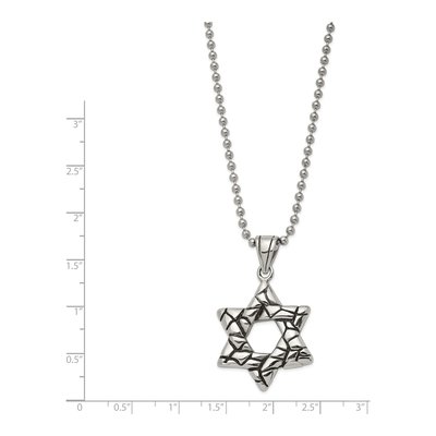 Stainless Steel Star of David Pendant Necklace – view 5